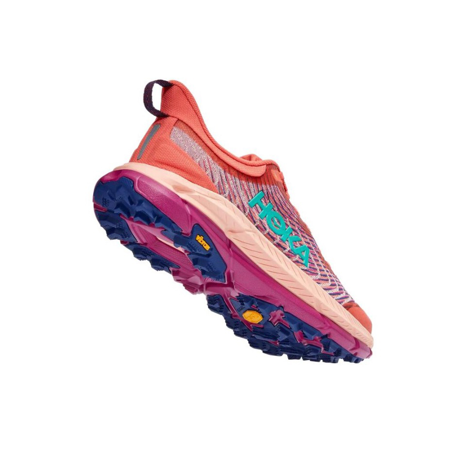 Hoka Mafate Speed 4 Trail Running Shoes - Coral And Magenta