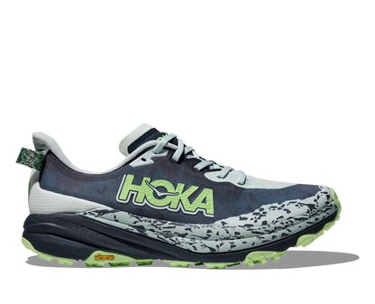Hoka Speedgoat 6 Trail Running Shoes - Navy And Lime Green