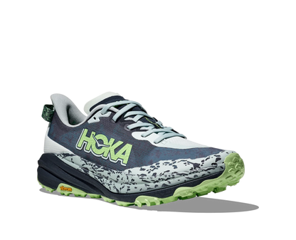 Hoka Speedgoat 6 Trail Running Shoes - Navy And Lime Green