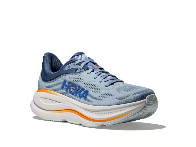 Hoka Bondi 9 Running Shoes - Blue Gray With Orange Accents