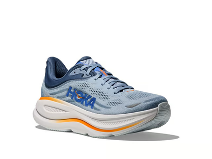 Hoka Bondi 9 Running Shoes - Blue Gray With Orange Accents