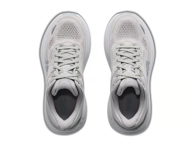 Hoka Bondi 9 Running Shoes - Gray And White