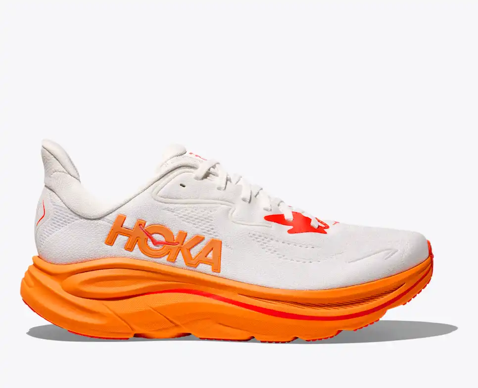 Hoka Clifton 10 Running Shoes - White And Orange