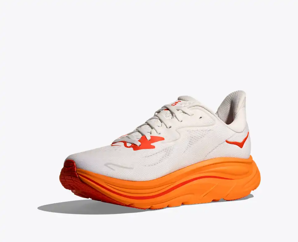 Hoka Clifton 10 Running Shoes - White And Orange