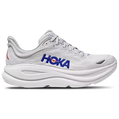 Hoka Bondi 9 Running Shoes - White With Blue Accents