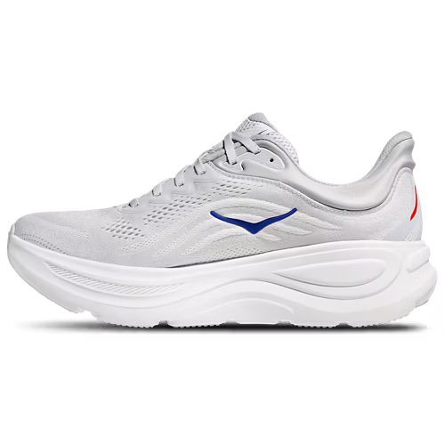 Hoka Bondi 9 Running Shoes - White With Blue Accents