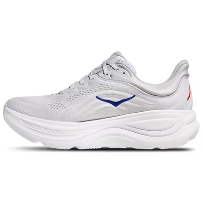 Hoka Bondi 9 Running Shoes - White With Blue Accents