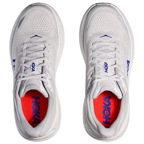 Hoka Bondi 9 Running Shoes - White With Blue Accents