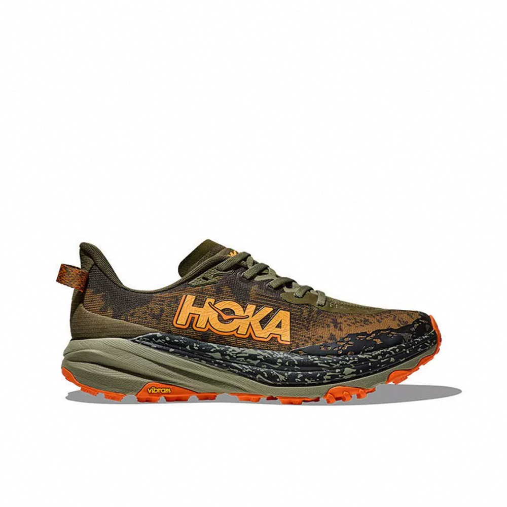 Hoka Speedgoat 6 Trail Running Shoes - Olive And Orange