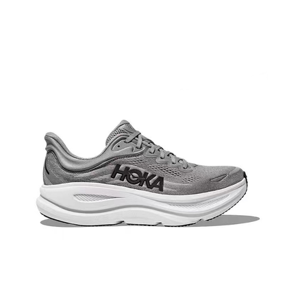 Hoka Bondi 9 Running Shoes - Gray And White