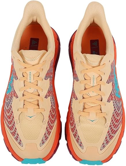 Hoka Mafate Speed 4 Trail Running Shoes - Beige And Orange