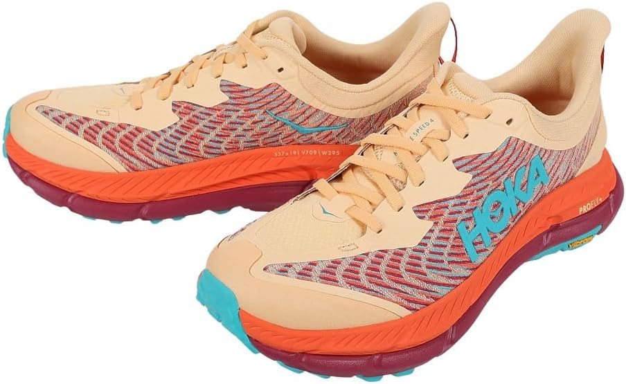 Hoka Mafate Speed 4 Trail Running Shoes - Beige And Orange
