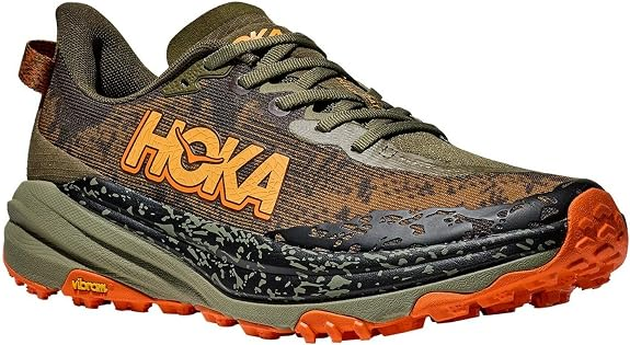 Hoka Speedgoat 6 Trail Running Shoes - Olive And Orange