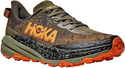 Hoka Speedgoat 6 Trail Running Shoes - Olive And Orange
