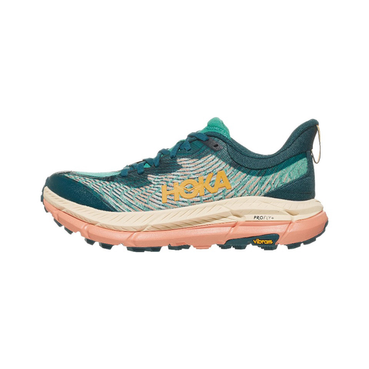 Hoka Mafate Speed 4 Trail Running Shoes - Dark Teal And Coral Pink