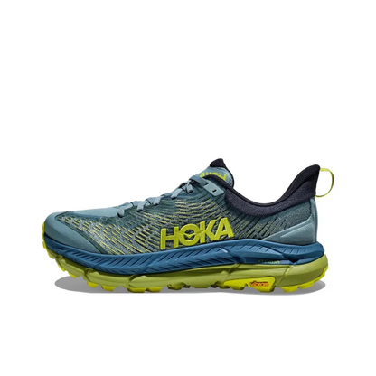 Hoka Mafate Speed 4 Trail Running Shoes - Blue And Lime Green